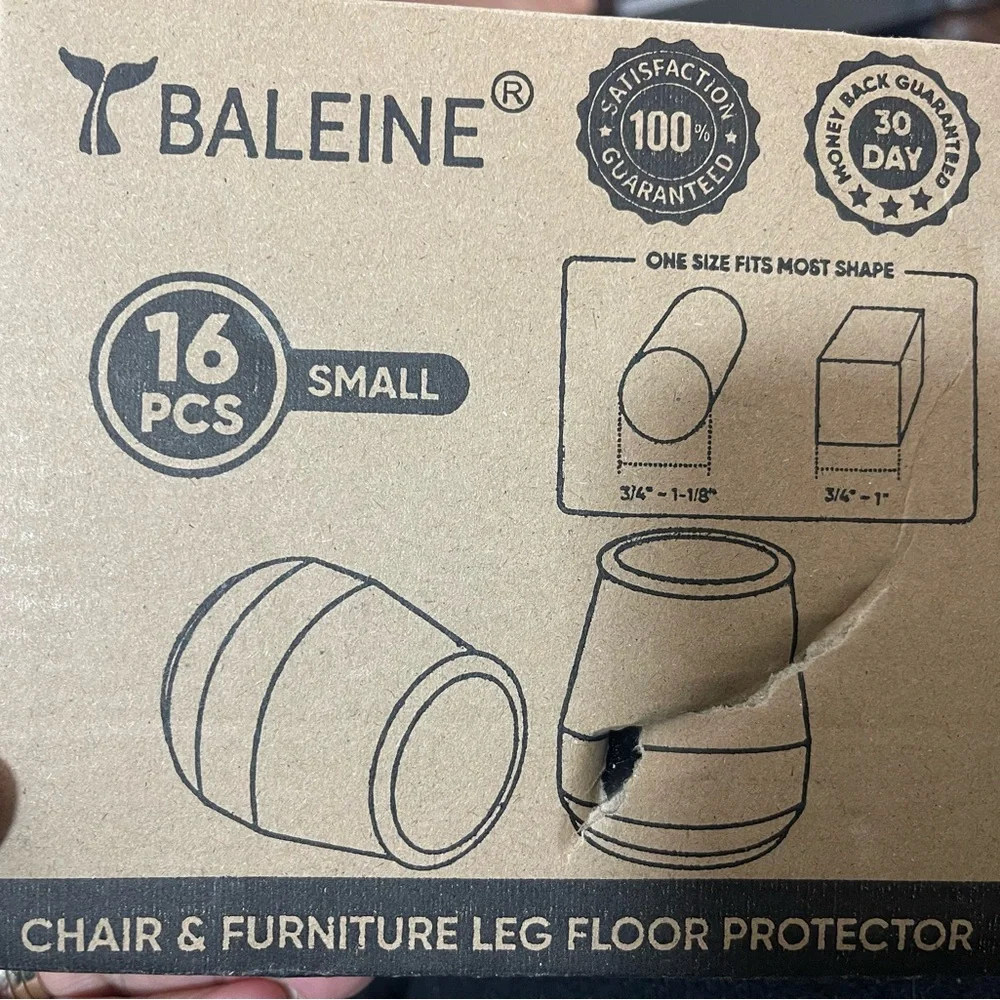 16Pcs Chair Leg Floor Protectors, Silicone Furniture Pads Non-Slip (3/4”  1-1/8”